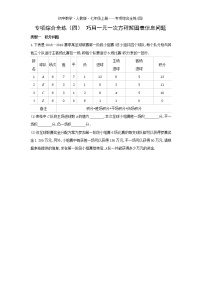 04-专项综合全练(四)巧用一元一次方程解图表信息问题-数学七年级上册人教版