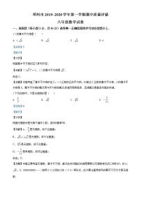 河南省南阳市邓州市2019-2020学年八年级上学期期中数学试题（解析版）试卷