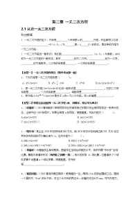 北师大版九年级上册1 认识一元二次方程学案及答案