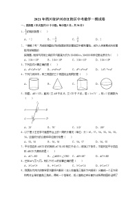 2021年四川省泸州市江阳区中考数学一模试卷