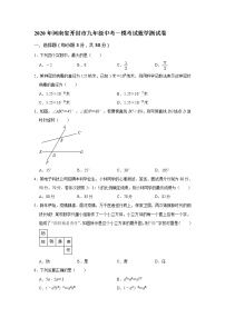 2020年河南省开封市九年级中考一模考试数学测试卷 解析版