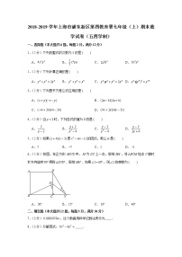 2018-2019学年上海市浦东新区第四教育署七年级（上）期末数学试卷（五四学制）