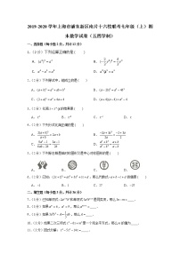 2019-2020学年上海市浦东新区南片十六校联考七年级（上）期末数学试卷（五四学制）