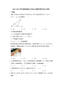 2021-2022学年浙教版八年级上册数学期中复习试卷（word版 含答案）