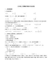 2021年浙江省温州市瑞安市七年级上学期数学期末考试试卷及答案