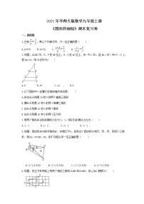 2021年华师大版数学九年级上册《图形的相似》期末复习卷（含答案）