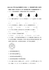 2020-2021学年北京市朝阳区九年级（上）期末数学试卷（选用）