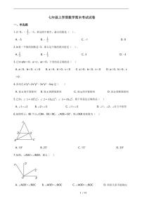 2021年河南省周口市沈丘县七年级上学期数学期末考试试卷含解析答案