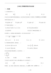 2021年河南省商丘市七年级上学期数学期末考试试卷含解析答案