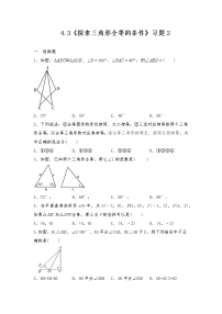 初中数学北师大版七年级下册3 探索三角形全等的条件课后作业题