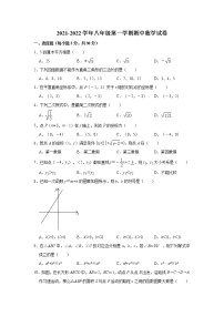 甘肃省酒泉市2021-2022学年八年级上学期期中数学试卷 （word版 含答案）