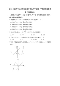 山东省东营市广饶县2021-2022学年九年级上学期期中数学试卷（word版 含答案）