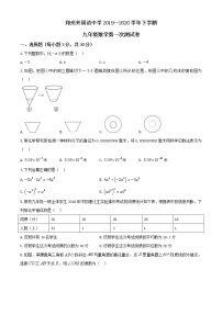 河南省郑州外国语学校2020届九年级下学期第一次测试（一模）数学试题