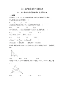 沪科版八年级上册第13章 三角形中的边角关系、命题与证明13.1 三角形中的边角关系精品综合训练题