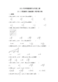 初中数学沪科版九年级上册第23章 解直角三角形23.1 锐角的三角函数优秀精练