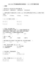 2020-2021学年湖北省荆州市某校初一（上）9月月考数学试卷