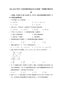 广东省河源市紫金县2021-2022学年上学期九年级期中数学试卷(word版含答案)