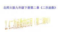 初中数学北师大版九年级下册4 二次函数的应用图片课件ppt