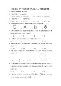 2020-2021学年人教版河南省洛阳市九年级数学上学期期末考试试卷