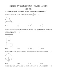 2020-2021学年北师版陕西省西安市西安高新区九年级数学上学期期末考试试卷