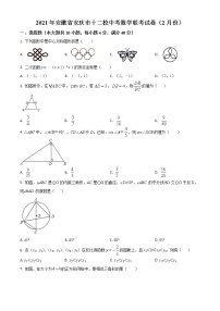 2020-2021学年沪科版安徽省安庆市十二校联考九年级数学上学期期末考试试卷