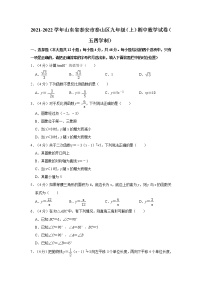 2021-2022学年山东省泰安市泰山区九年级（上）期中数学试卷（五四学制）