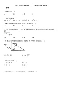 2019-2020学年初一（上）期末考试数学试卷