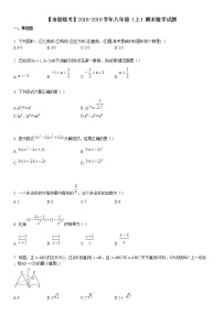 【市级联考】八年级（上）期末数学试题