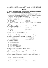 山东省济宁市泗水县2021-2022学年七年级上学期期中数学试卷（word版 含答案）