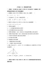 八年级上期末数学试卷8（教培机构期末复习模拟专用）