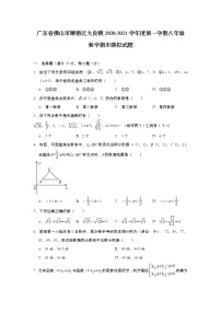 2020_2021学年八年级上数学期末模拟试题（佛山市顺德区大良镇含答案）