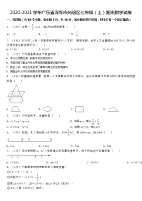 2020-2021学年广东省深圳市光明区七年级（上）期末数学试卷