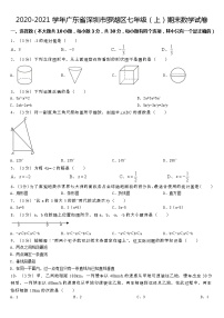 2020-2021学年广东省深圳市罗湖区七年级（上）期末数学试卷