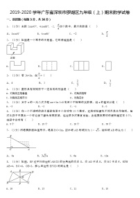 2019-2020学年广东省深圳市罗湖区九年级（上）期末数学试卷