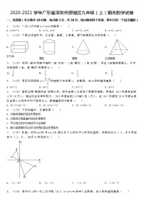 2020-2021学年广东省深圳市罗湖区九年级（上）期末数学试卷