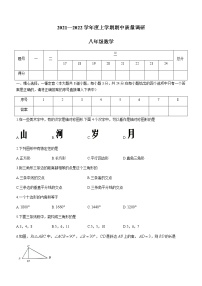 湖北省孝感市安陆市2021-2022学年八年级上学期期中数学试题（word版无答案）