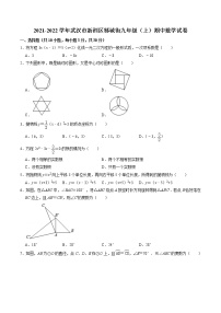 2021-2022学年武汉市新洲区邾城街九年级上学期期中数学试卷（word版无答案）