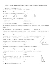 湖北省武汉市武昌区拼搏联盟2020-2021学年度九年级第一学期十二月份月考数学试卷(图片版含手写答案)