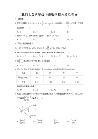 广东省深圳市北师大版八年级上册数学期末模拟卷9（无答案）