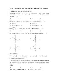 北师大新版2020-2021学年八年级上册数学期末复习试题1（Word版 含解析）