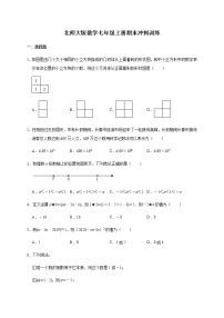 北师大版数学七年级上册期末冲刺训练 (word版 无答案)