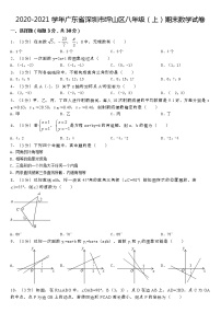 2020-2021学年广东省深圳市坪山区八年级（上）期末数学试卷