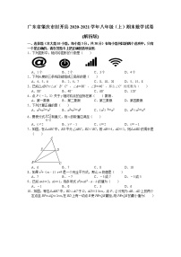 广东省肇庆市封开县2020-2021学年八年级上学期期末数学试卷（word版 含答案）