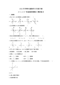 华师大版八年级下册2. 一次函数的图象优秀课时训练