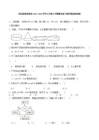 四川省渠县2021-2022学年七年级上学期期末复习数学模拟测试题（word版 wu答案）