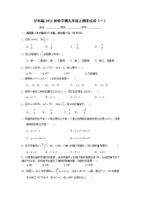 2021-2022学年沪科版数学九年级上册期末试卷（一)（word版 无答案）