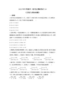 2022年中考数学一轮考点课时练习10《方程与实际问题》（含答案）