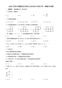 精品解析：2020年四川省攀枝花市西区2020届九年级中考一模数学试题（解析版+原卷版）