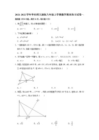 2021-2022学年华东师大版八年级上册数学期末练习试卷 （word版 含答案）