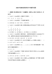 2018年湖南省株洲市中考数学试卷及解析答案